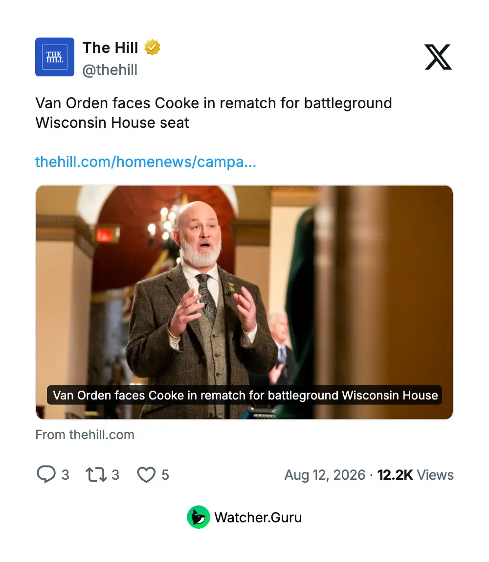 The Hill tweet screenshot branded with the Watcher.Guru logo