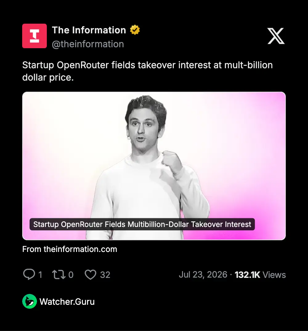 The Information tweet screenshot branded with the Watcher.Guru logo
