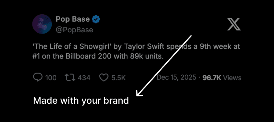 Custom branding tweet screenshot