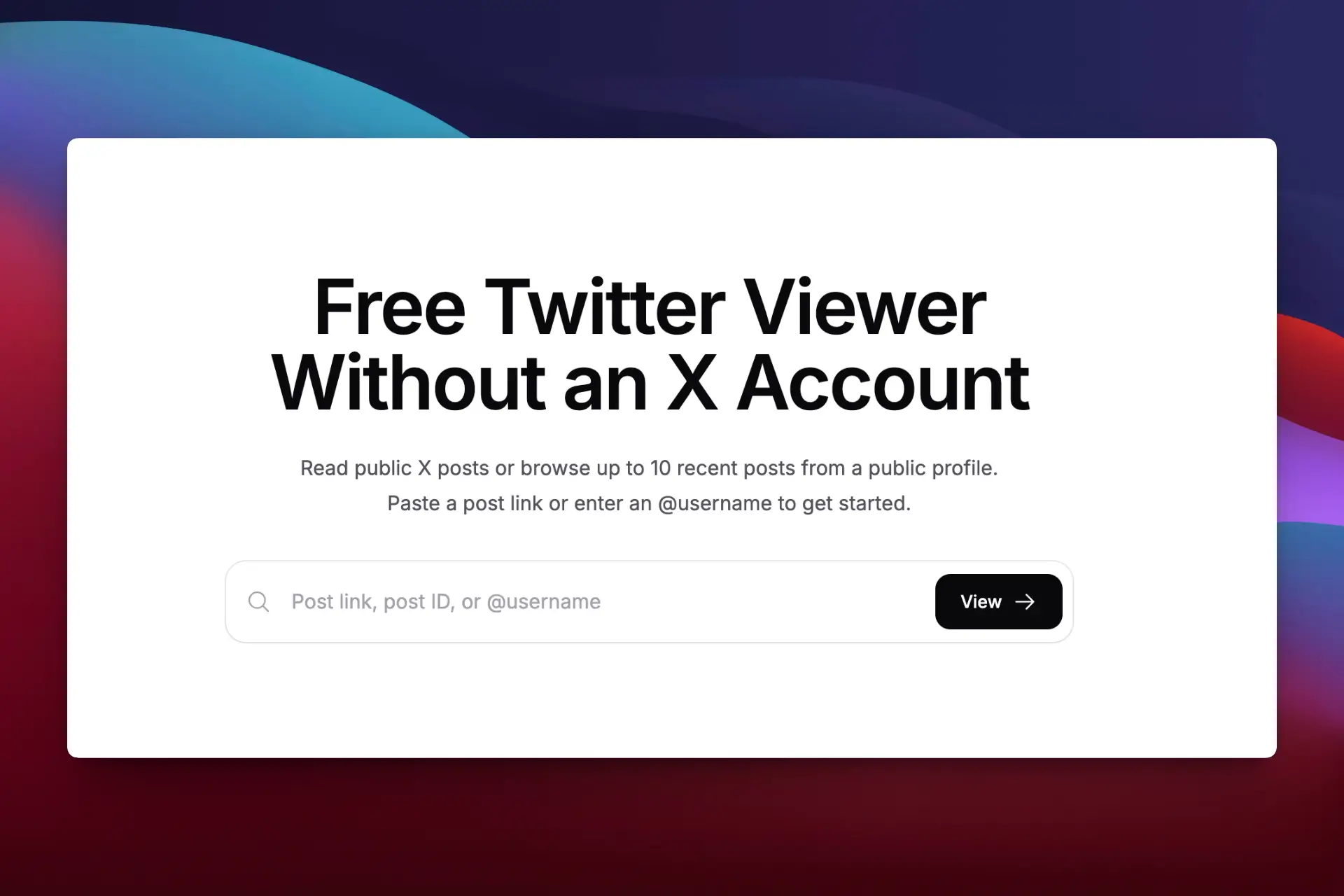 Free Twitter Viewer
