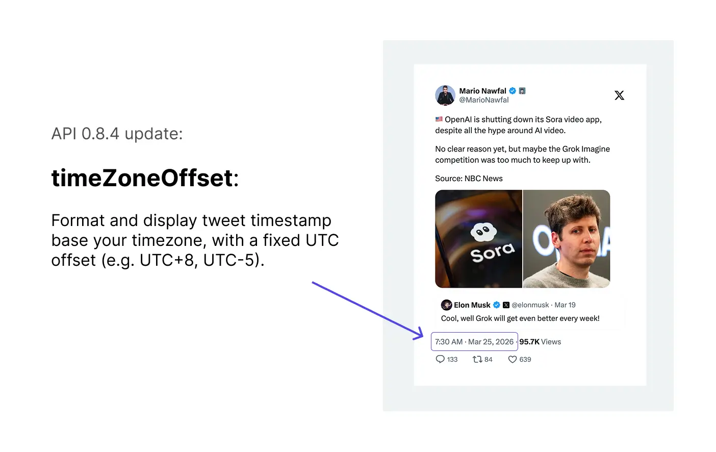 Format tweet timestamps with UTC offset in screenshots