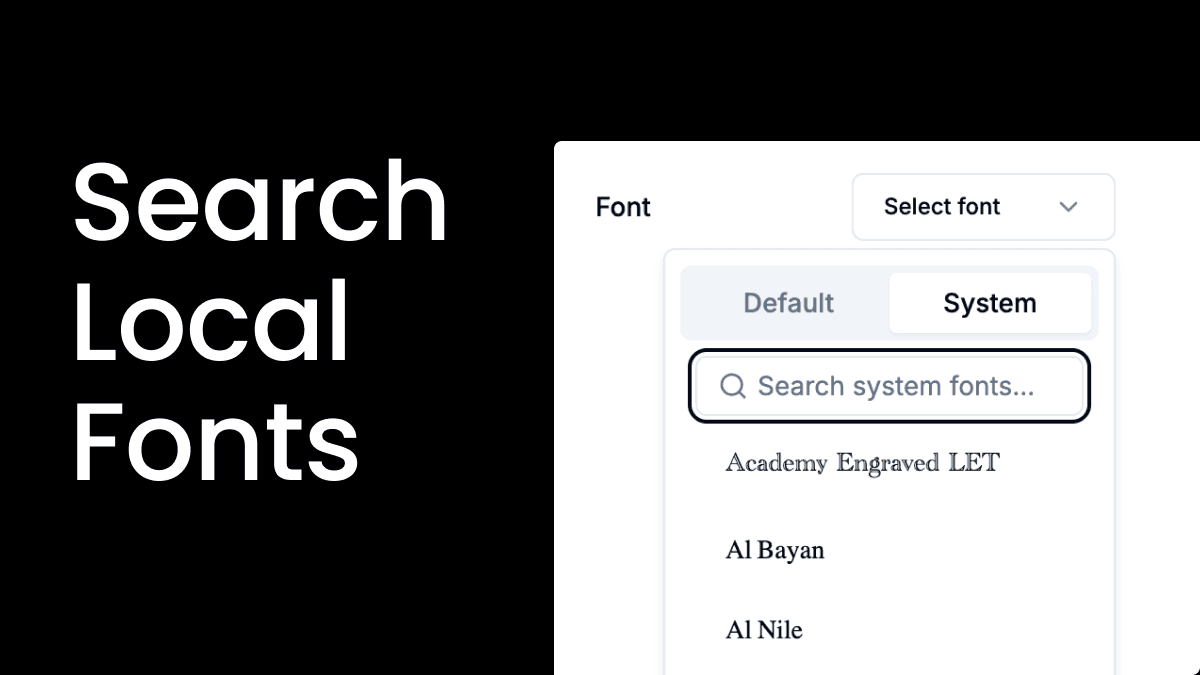Font search for tweet screenshot