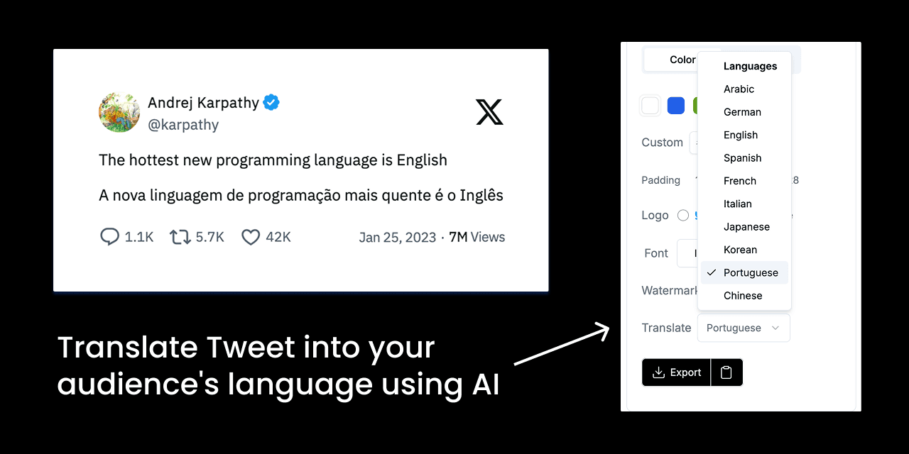 AI tweet translation