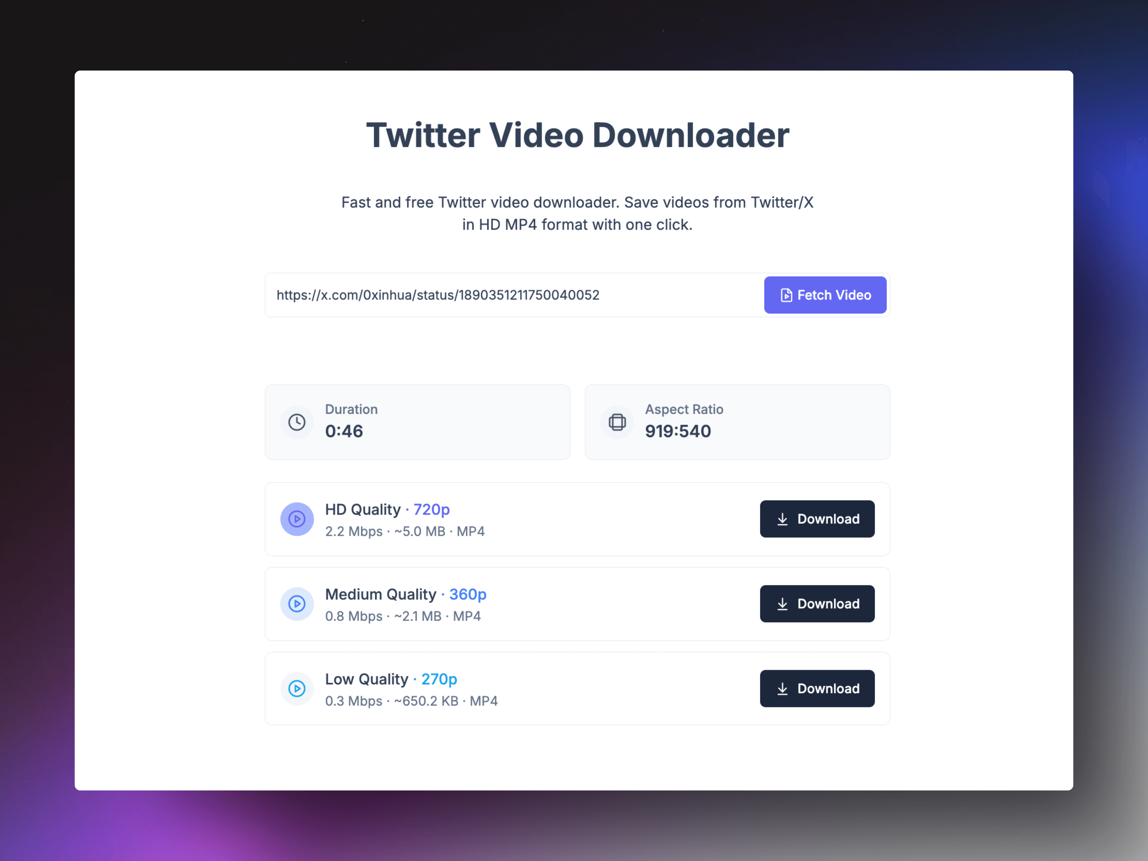 Twitter video downloader