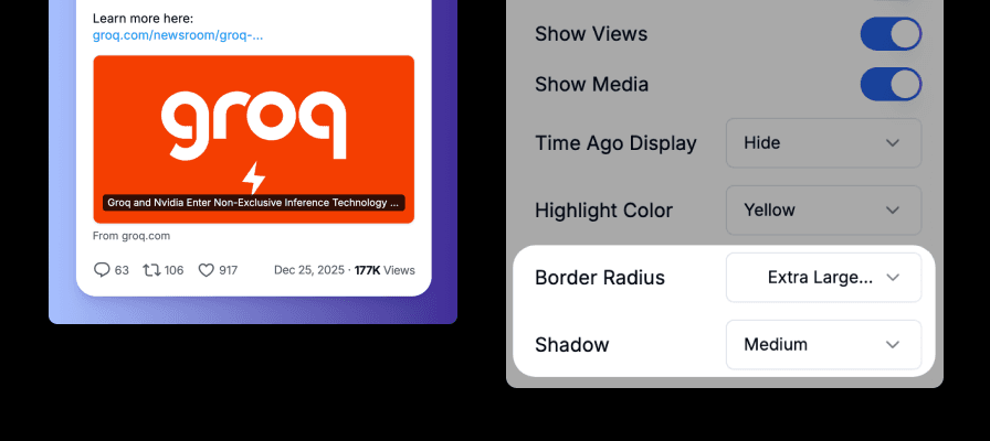 Tweet screenshot with rounded corners and shadow