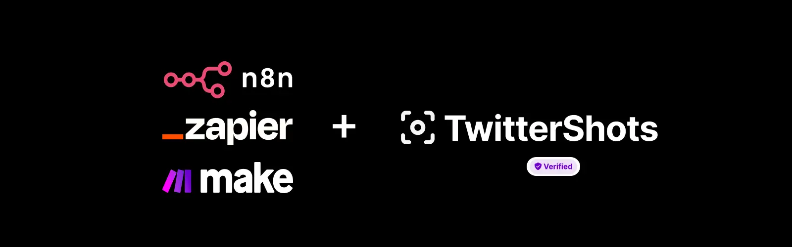 TwitterShots integrations with n8n, Zapier, and Make
