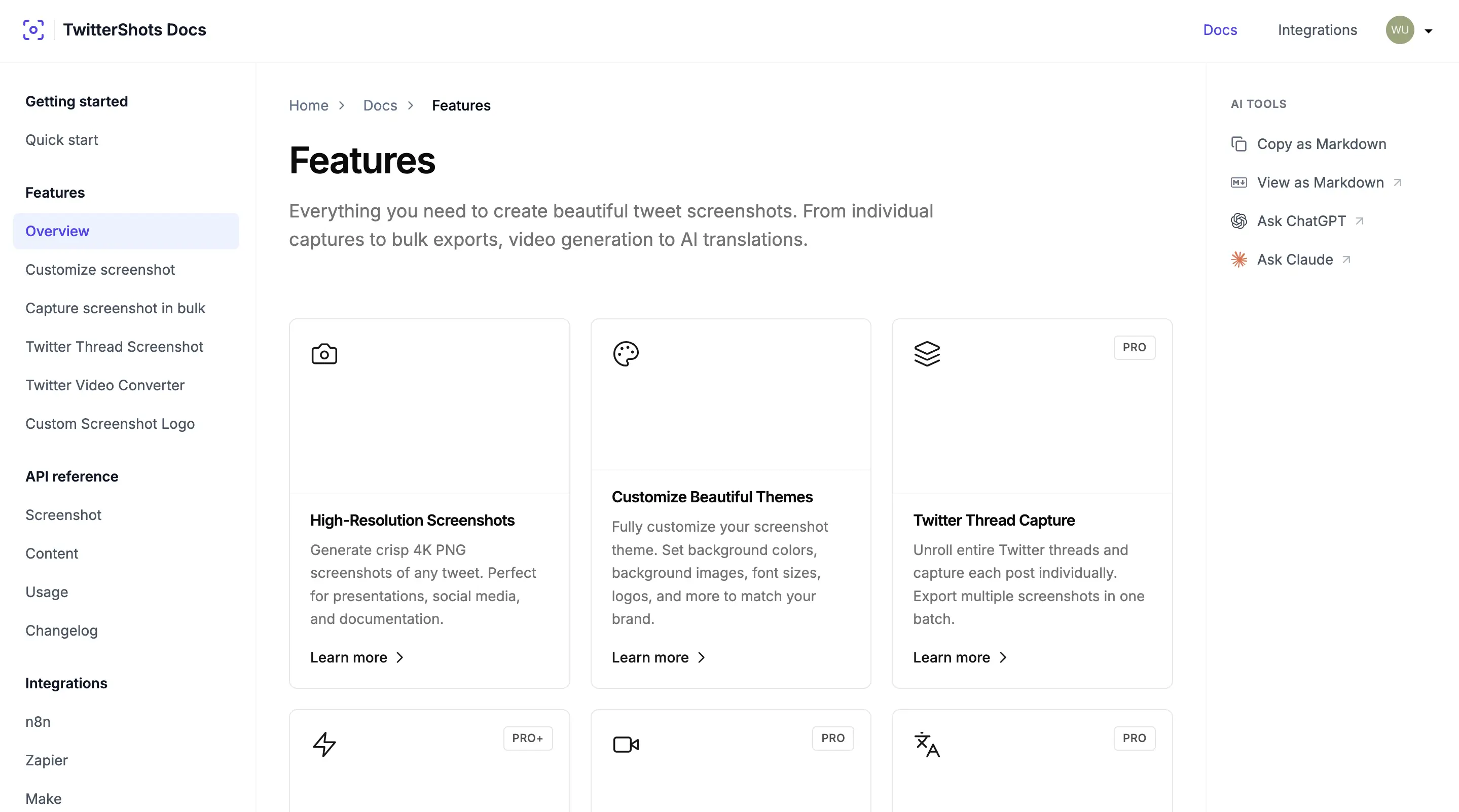 Redesigned TwitterShots documentation site