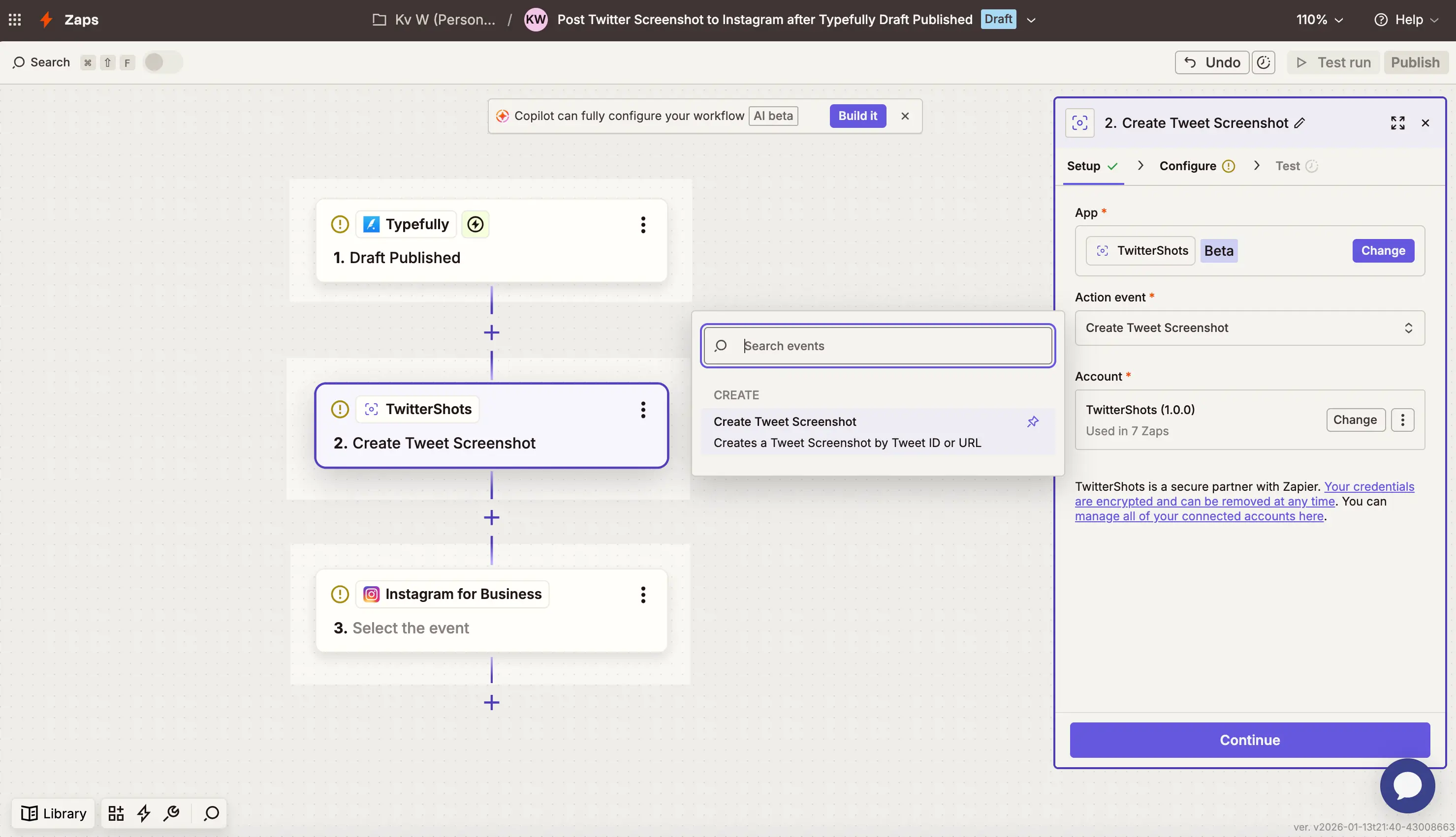 Twitter Screenshot Zapier Integration