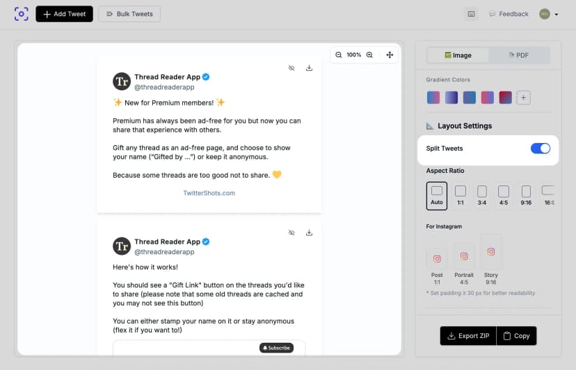 Twitter thread unroll showing full thread expanded as readable document