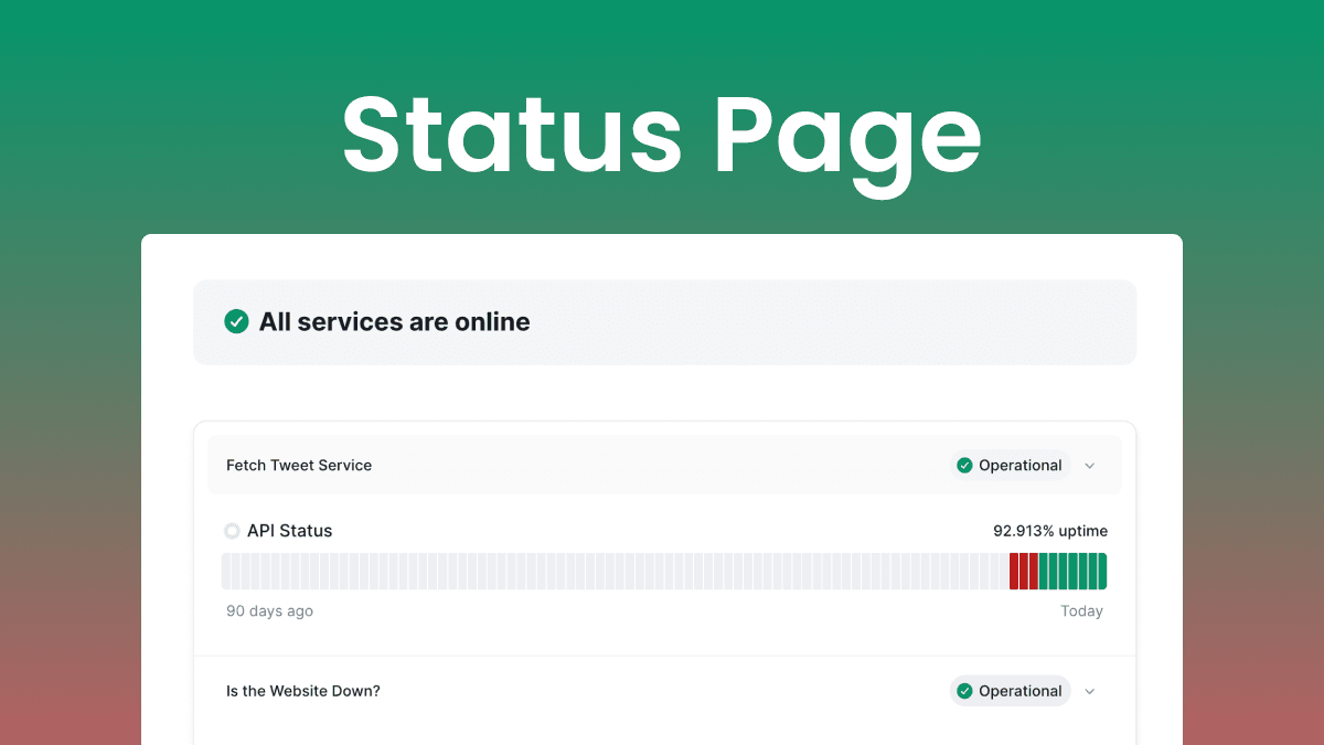 Twitter API status page