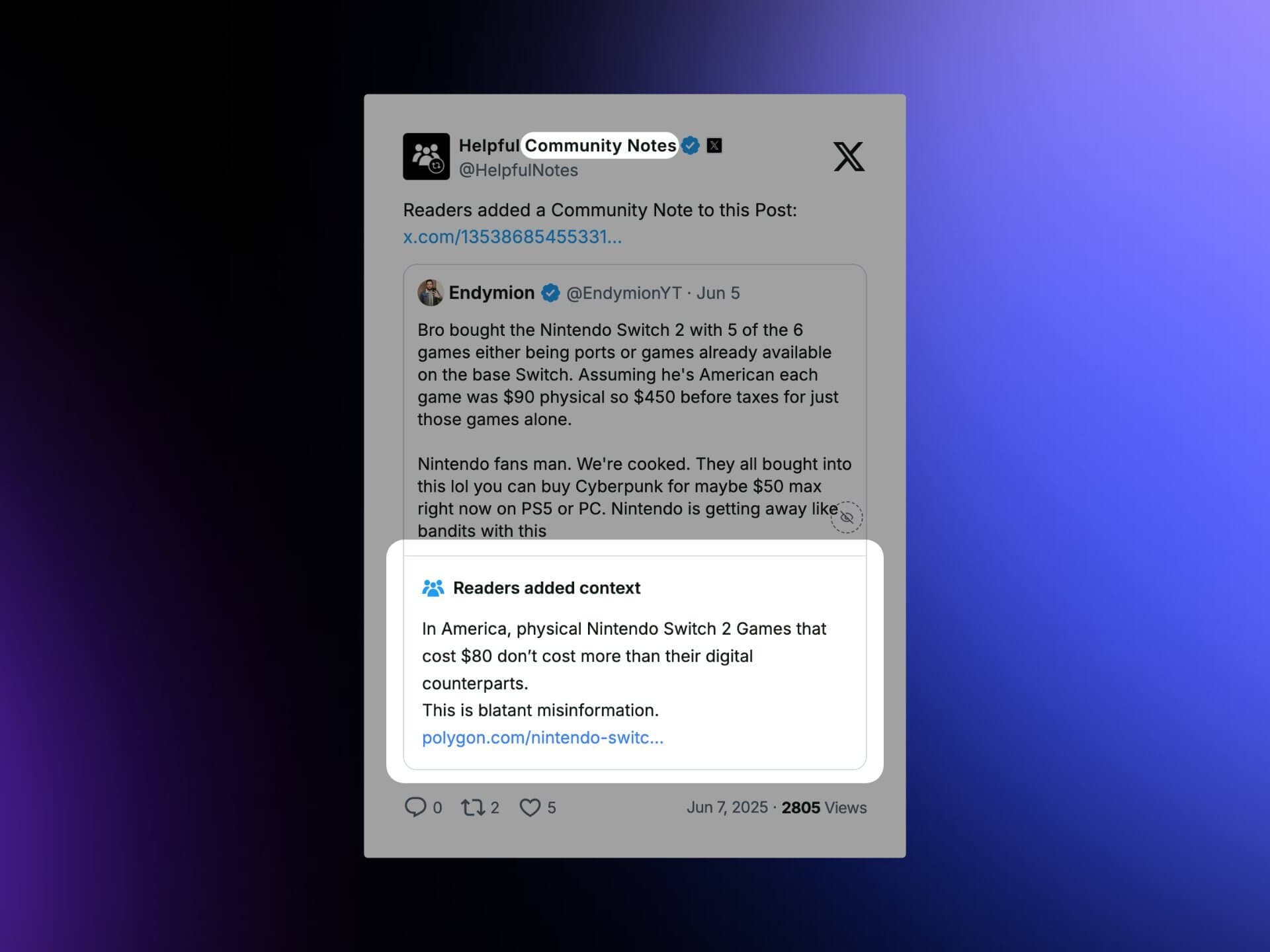 Community notes in tweet screenshot