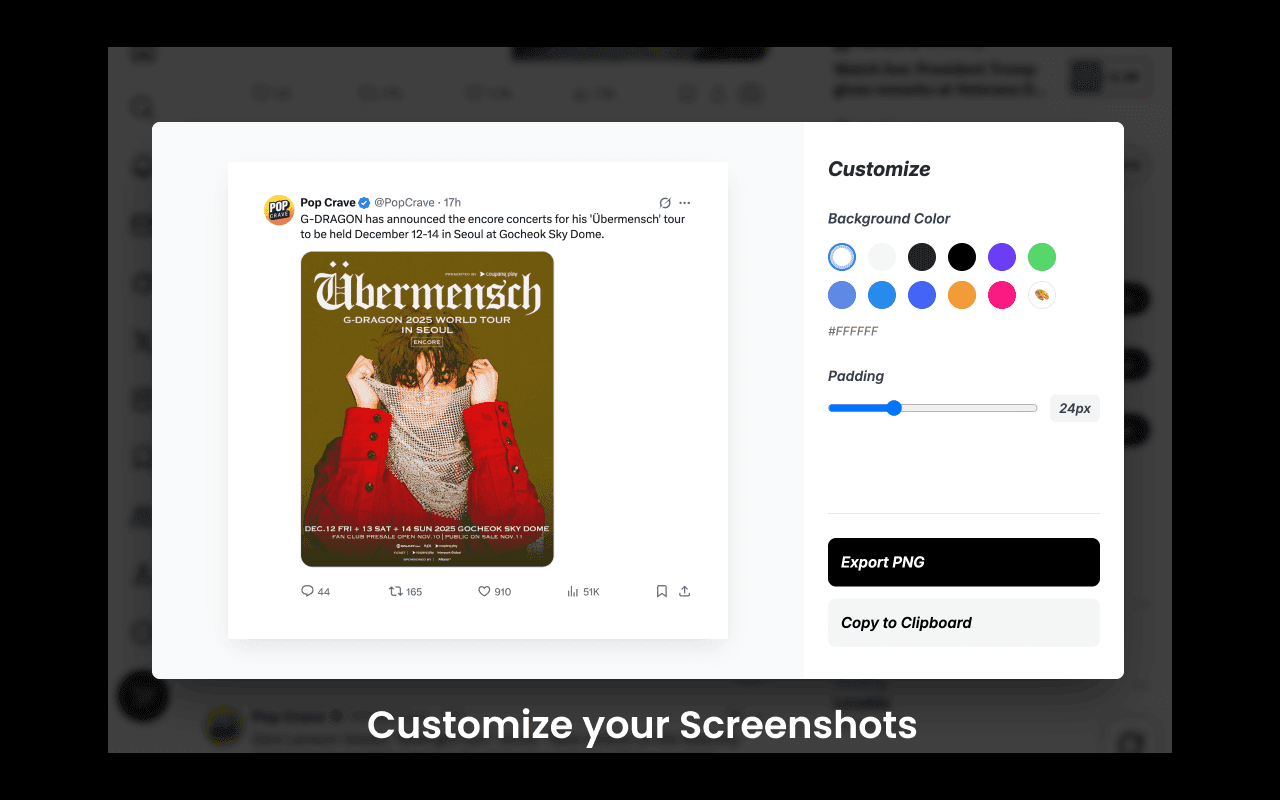 Customize your Screenshots
