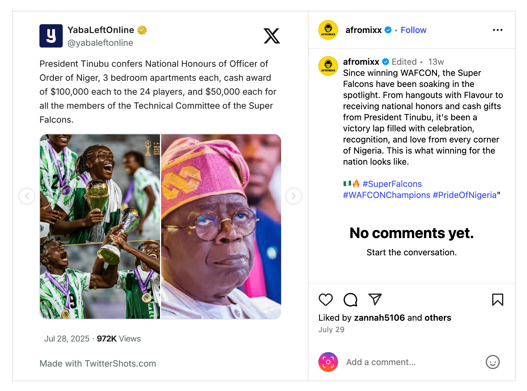 Tweet Screenshot Bot for Instagram Post