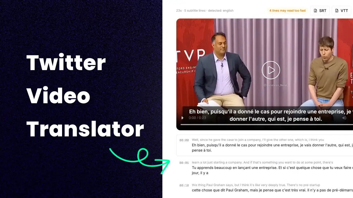 Twitter Video Translator — AI subtitles for X videos
