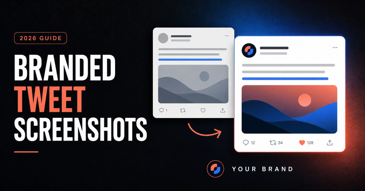 Branded tweet screenshot guide Branded tweet screenshots with a custom logo and brand name