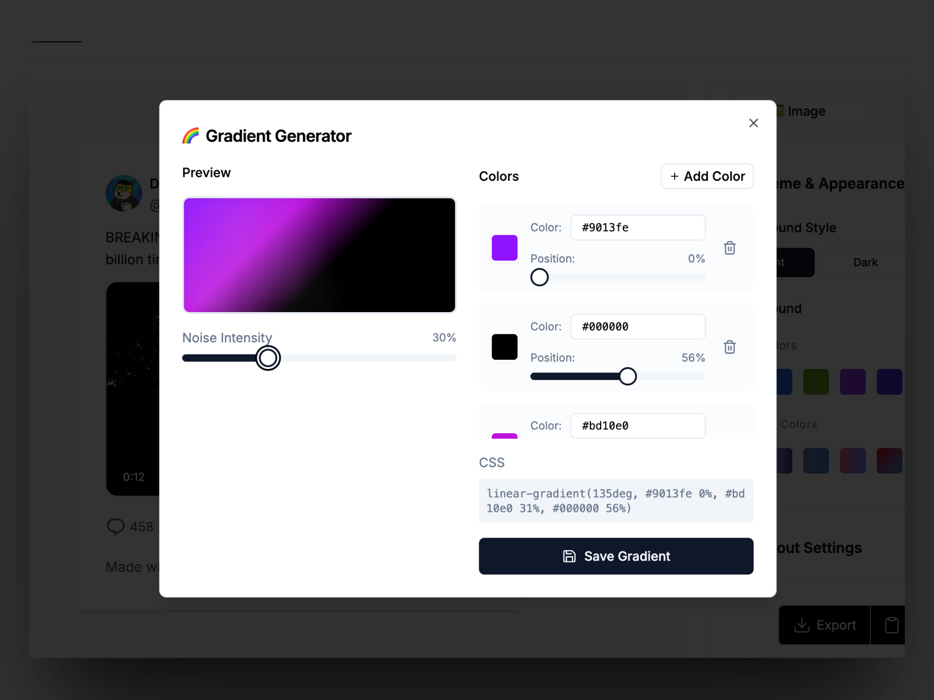 Gradient background generator